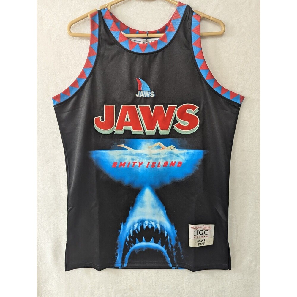 New Jaws The Movie Men's Headgear Classics Black Basketball Jersey M